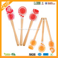 Silicone Cooking Spatula Set With Long Wooden Handle